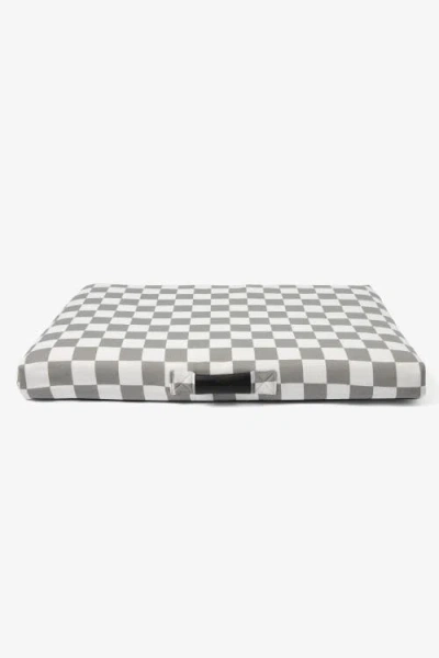 Lay Lo Checker Dog Bed In Grey