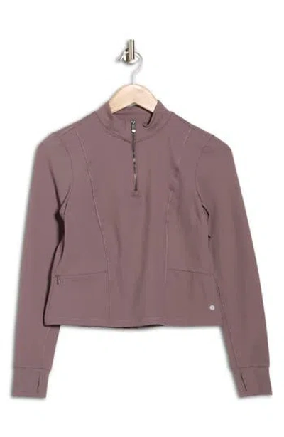 Layer 8 Horizon Quarter Zip Top In Purple