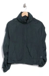 Layer 8 Leigh Packable Hood Jacket In Blue