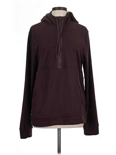 Pre-owned Layer 8 Pullover Hoodie In Burgundy
