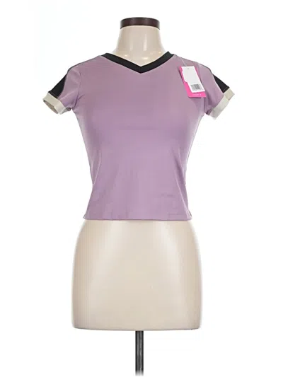 Layer 8 Short Sleeve Top Purple Keyhole Neckline Tops