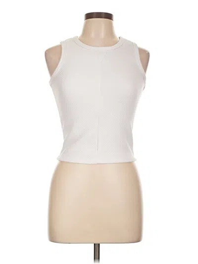 Pre-owned Layer 8 Sleeveless Top Ivory Halter Neckline Tops In White