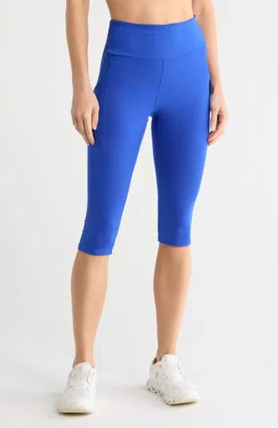 Layer 8 Stride Curve Capri Leggings In Marina Blue