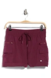 Layer 8 Utility Shorts In Burgundy