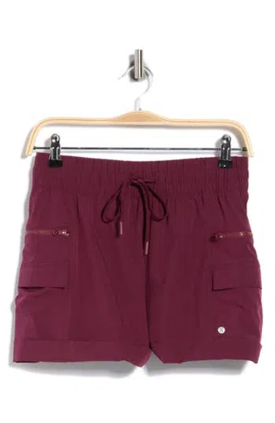 Layer 8 Utility Shorts In Burgundy