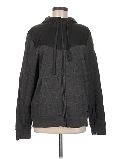Pre-owned Layer 8 Zip Up Hoodie In Gray