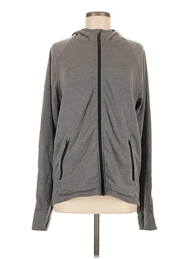 Pre-owned Layer 8 Zip Up Hoodie In Gray