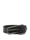Layer Zero Distressed-effect Buckle Belt In Black