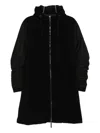 Layer Zero Stripe-detail Hooded Coat In Black