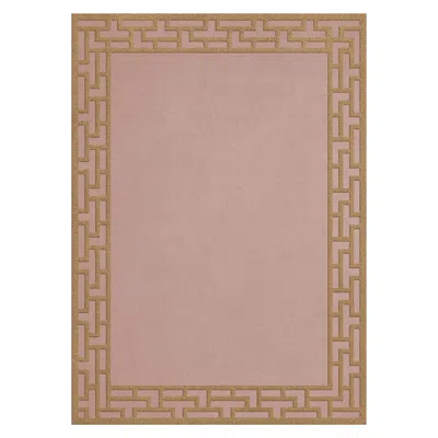 Pre-owned Layered Alice Crawley Indochine In Mellow Rose Wool Rug By , Hand-woven In Red