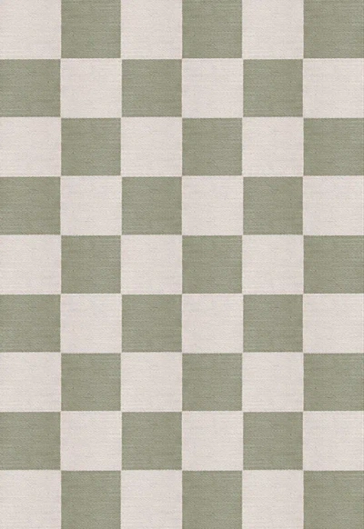 Layered Chess Sage Rug 75 X 240 Cm In Multi