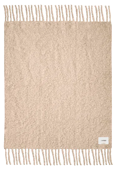 .layered Chunky Mohair Blanket Oatmeal 4'7" X 9'1"