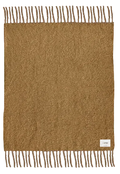 .layered Chunky Mohair Blanket Ochre 4'7" X 6'7"