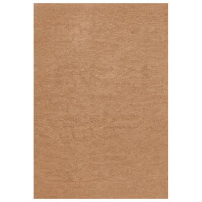 Pre-owned Layered Classic Caramel Wool Rug By , Hand-woven Scandinavian Design In Brown