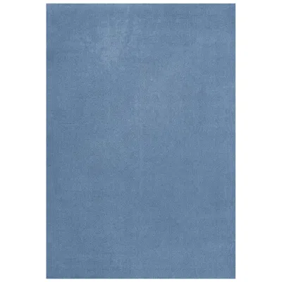 Pre-owned Layered Classic Hand-woven Wool Rug By  In Cornflower Blue, Scandinavian Design