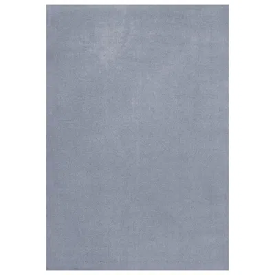 Pre-owned Layered Classic Solid Sky Blue Wool Rug By , Hand-woven Scandinavian Design
