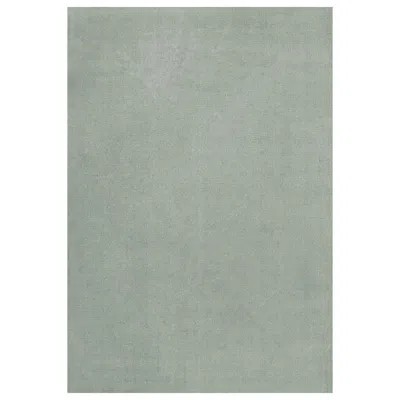 Pre-owned Layered Classic Solid Wool Rug In Sage By , Hand-woven Scandinavian Design In Gray