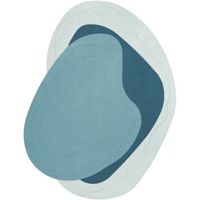 Layered Erik Bratsberg Lozza Teal Rug 8'10" X 11'6"