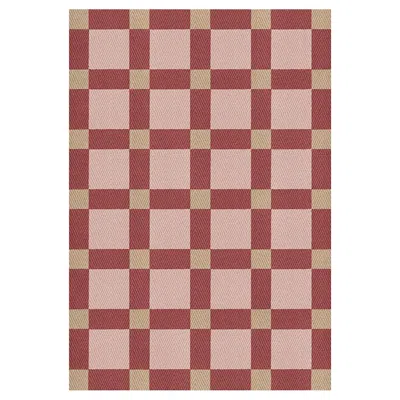 Pre-owned Layered Evelina Kroon Jute Rug In Plum Punch By , Hand-woven Modern Design In Brown