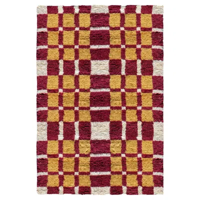 Pre-owned Layered Evelina Kroon Shaggy Wool Rug In Currant Bush, By  - Scandinavian Design In Brown