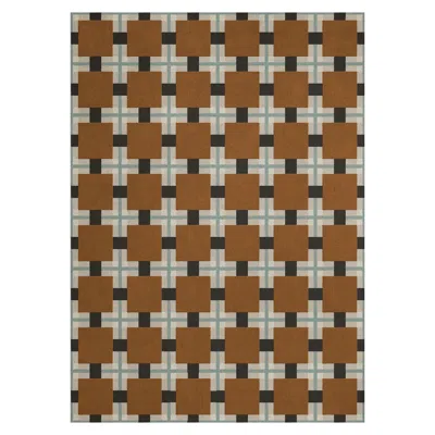 Pre-owned Layered Evelina Kroon Wool Rug In Ochre Fields By , Scandinavian Modern Design In Brown