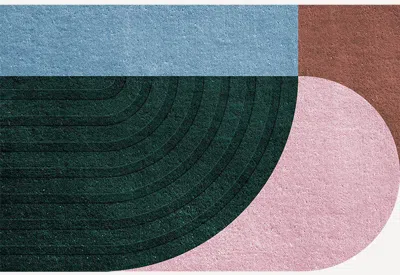 .layered Follow The Trace Doormat Green 1'12" X 2'11"