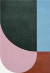.layered Follow The Trace Green Garden 5'7" X 8'10"