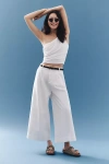 .layered High-rise Belted Culotte Pants