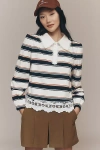 Layered Lace Rugby Top In Multi