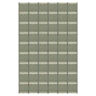Pre-owned Layered Lilly Handcrafted Wool Rug In Green By , Scandinavian Design
