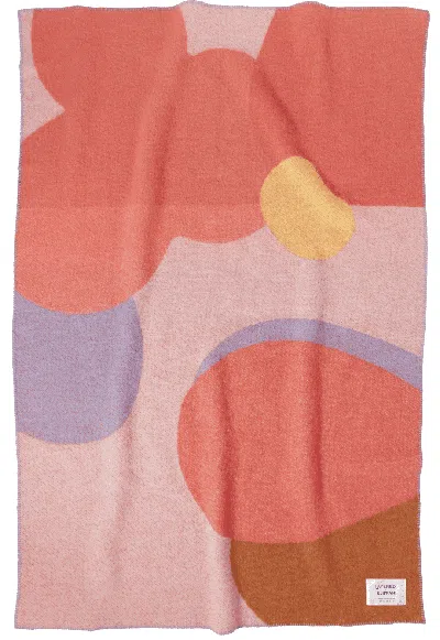 .layered Poppy Kalas Flower Field Wool Blanket 4'3" X 6'7"