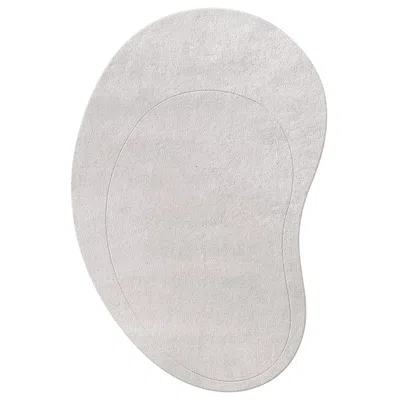 Pre-owned Layered Residue Wool Rug In New Pearl By , Hand-woven Modern Design In Gray