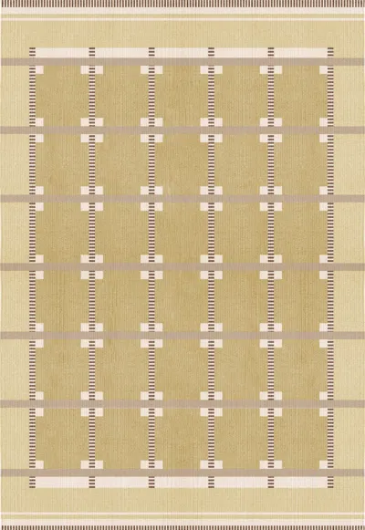 Layered Rollakan Ruth Harvest Yellow Sample 20" X 20" In Neutral