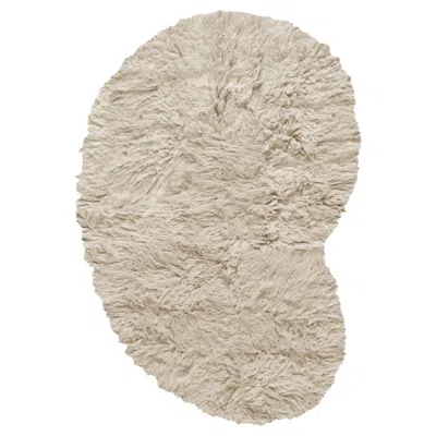 Pre-owned Layered Shaggy Residue Wool Rug Oatmeal By , Hand-woven Scandinavian Design In Sand