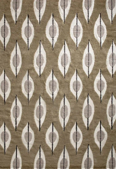 Layered Stig Lindberg Trellis Olive Green 8'2" X 11'6" In Brown