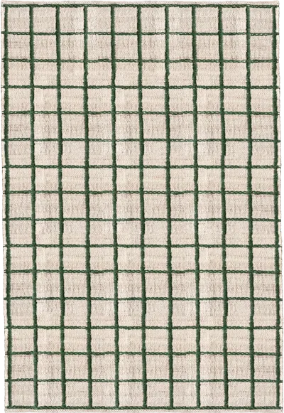 Layered Strata Braided Jute Sample 20" X 20" In Green