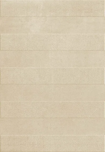 Layered Stripe Grande Almond Sample 20" X 20" In Neutral