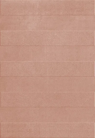 Layered Stripe Grande Dusty Coral Sample 4" X 7" In Pink