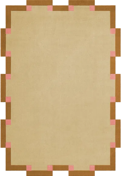 Layered Teklan Fregio Butter Blossom Rug 9'10" X 13'1"