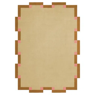 Pre-owned Layered Teklan Fregio Wool Rug In Butter Blossom, By  - Scandinavian Design In Sand