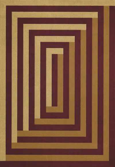 Layered Teklan Labyrinth Mulberry Sand Rug 8'2" X 11'6"
