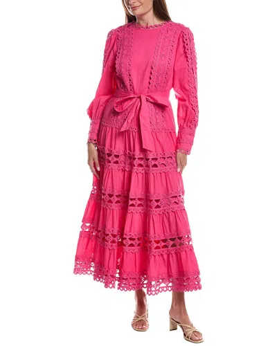 Layered With Love Embroidered Maxi Dress In Pink