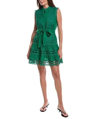 Layered With Love Embroidered Mini Dress In Green