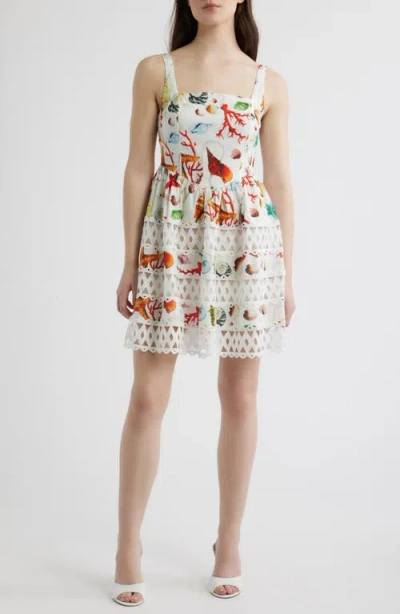 Layered With Love Giorgia Lace Inset Cotton Mini Sundress In Multi