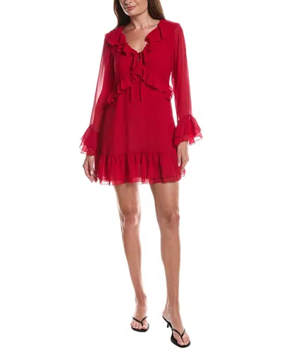 Layered With Love Rosaria Printed Lace Mini Dress In Red