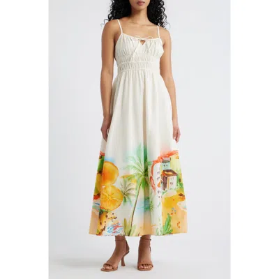 Layered With Love Sicily Cotton Poplin Maxi Sundress In White