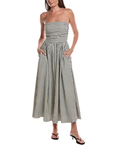 Layered With Love Strapless Striped Maxi Dress In Black
