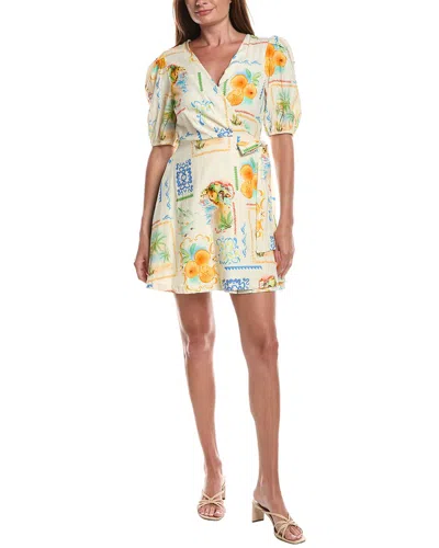 Layered With Love Wrap Front Linen-blend Mini Dress In White