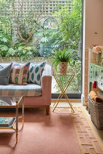 Layered X Alice Crawley Indocine Wool Rug In Pink