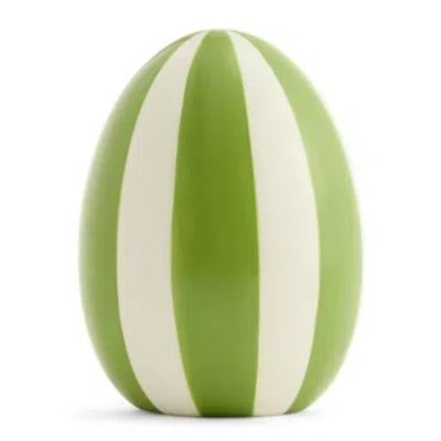 Layerings 7" Stripe Egg Easter Tabletop Decor In Green